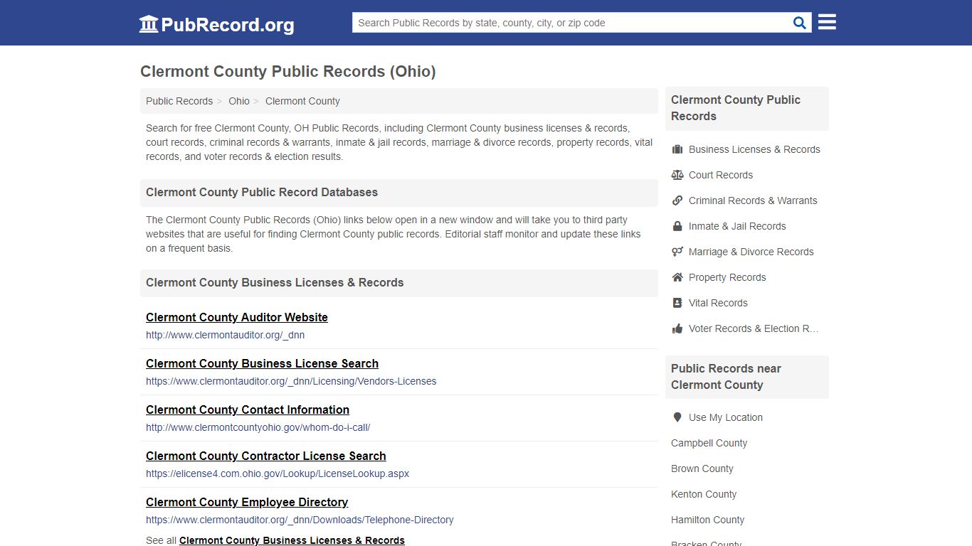 Free Clermont County Public Records (Ohio Public Records)