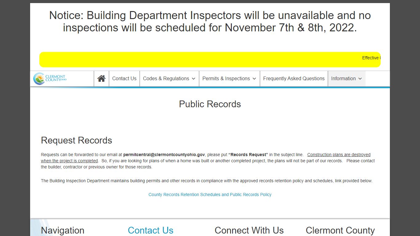 Public Records | Permit Central - Clermont County, Ohio