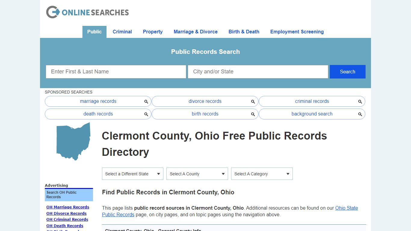 Clermont County, Ohio Public Records Directory